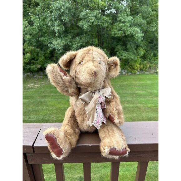 Vintage Mink TEDDY BEAR Jointed Approx 19” REAL FUR MINK Handmade. - Picture 9 of 16